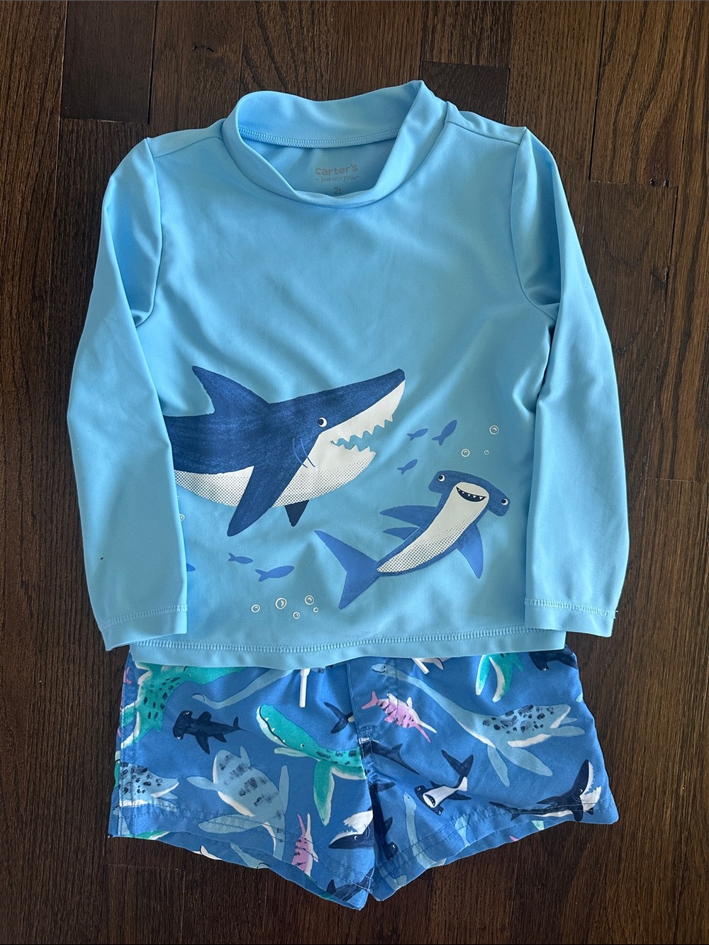 Carter's Shark Rash Guard Swim Set
